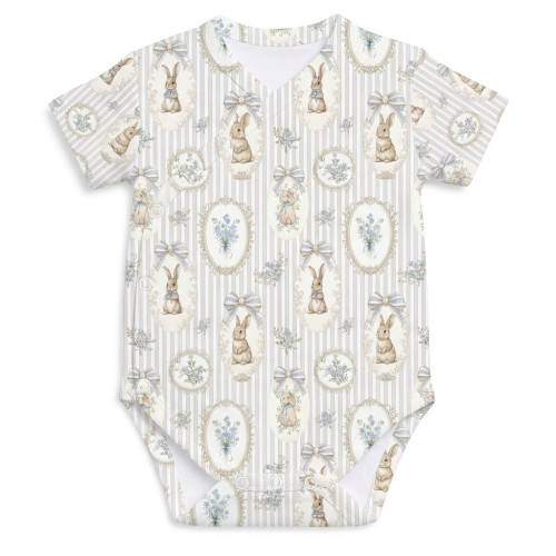 Боді Kimono з кортким рукавом для немовлят BSHL004  IVORY