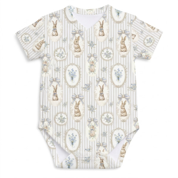 Боді Kimono з кортким рукавом для немовлят BSHL004  IVORY