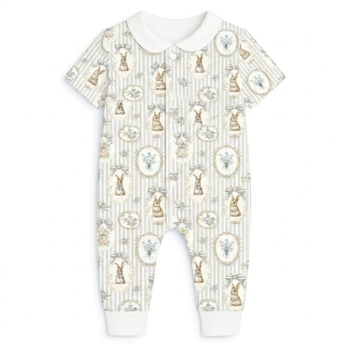 Ромпер з коротким рукавом i комірцем K061CL IVORY