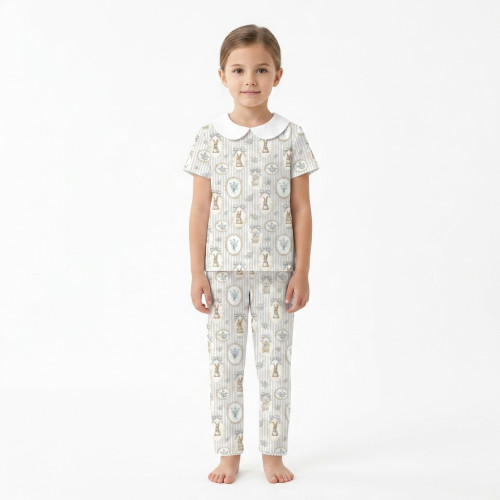 Дитяча піжама з комірцем 100% pima котона PJ021 IVORY