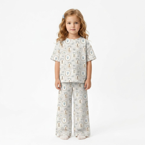 Детский сет с футболкой оверсайз и брючками палаццо  PJ030 100% Pima Cotton