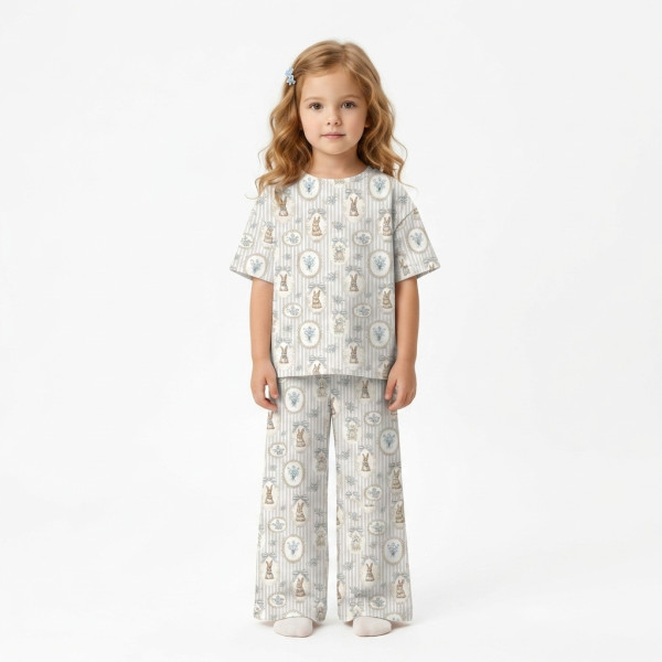 Дитячий сет з футболкою oversize та штанами палаццо PJ030 100% Pima Cotton