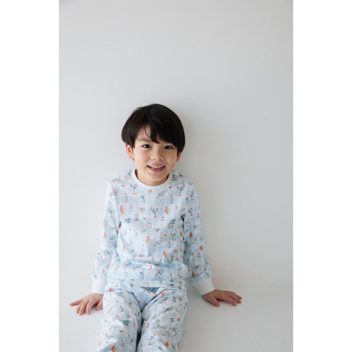 Дитяча піжама з довгим рукавом з 100% pima котона PJ001 Diamond Blue