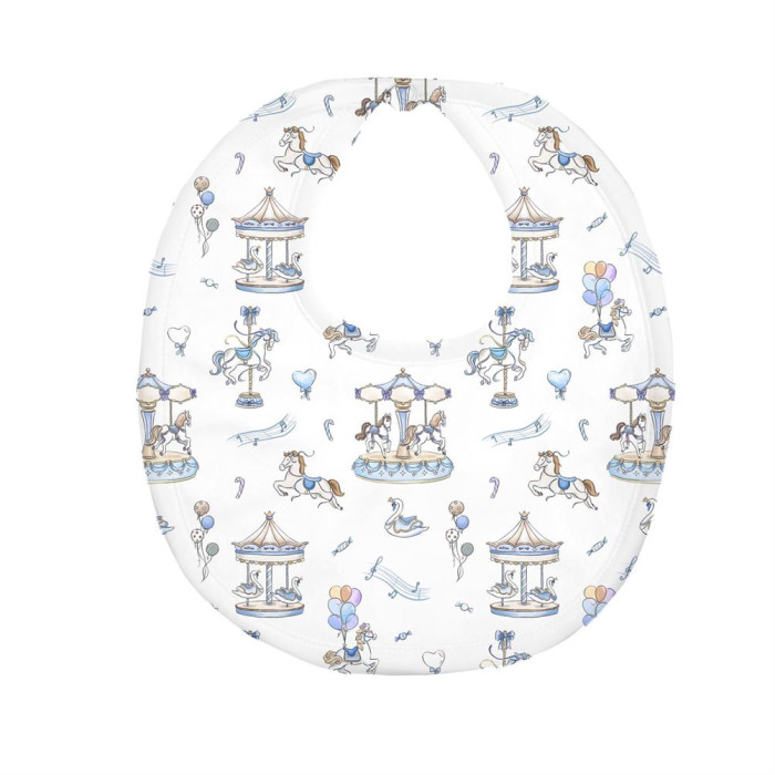 Слюнявчик з піко-обробкою BIB005 Bonbon Blue