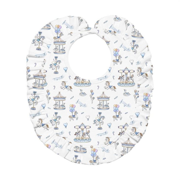 Слюнявчик з обробкою рюшкой BIB006 Bonbon Blue