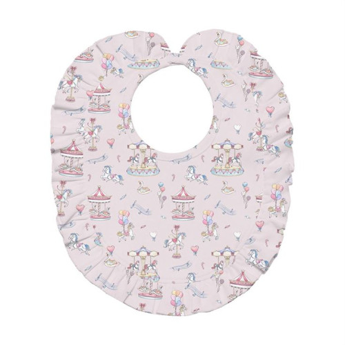 Нагрудник с рюшкой для девочки BIB006 Bonbon Pink