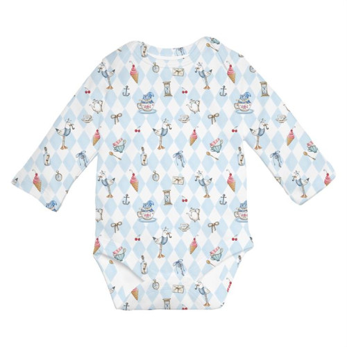 Боді з довгим рукавом  для немовлят BLS001  Diamond Blue