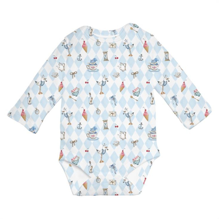 Боді з довгим рукавом  для немовлят BLS001  Diamond Blue