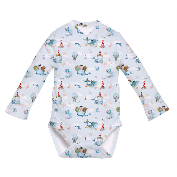 Боді Kimono з довгим рукавом для немовлят BLS004