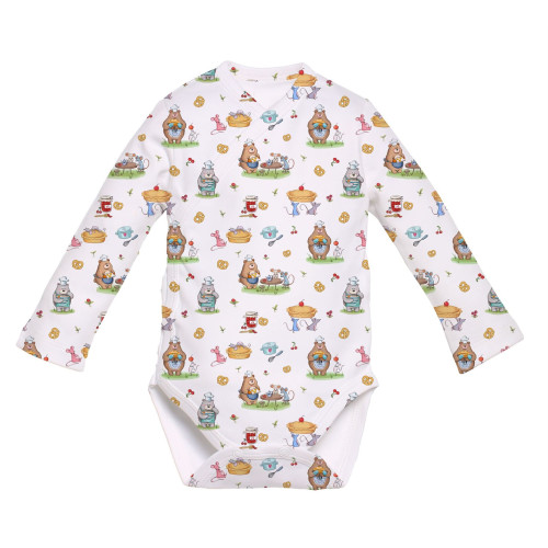 Боді Kimono з довгим рукавом для немовлят BLS004