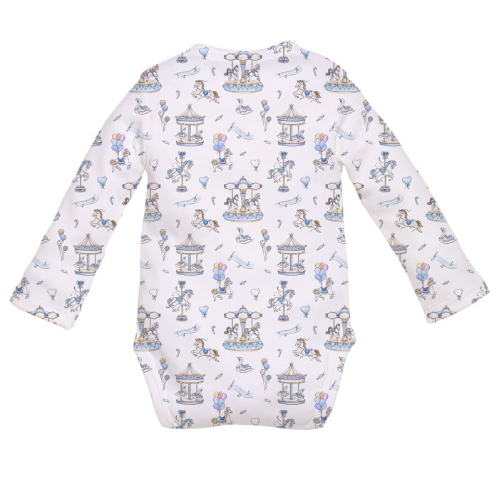 Боді Передня застібка з довгим рукавом для немовлят BLS005  Bonbon Blue