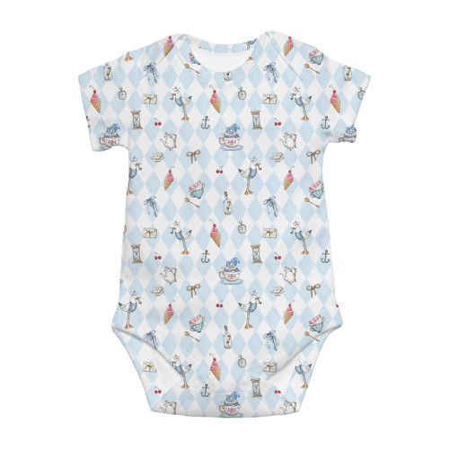 Боді з коротким рукавом для немовлят BSHL001  Diamond Blue