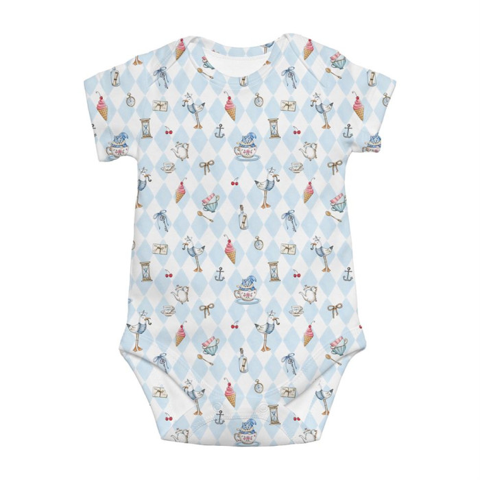 Боді з коротким рукавом для немовлят BSHL001  Diamond Blue