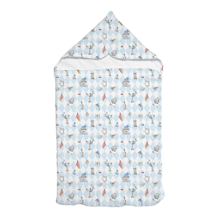 Затишний Конверт (кокон) Babynest C002 Diamond Blue