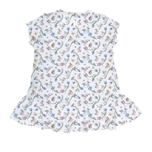 Сукня  з коротким рукавом і оборкою з бавовни Supima DR002 Blossom Blue
