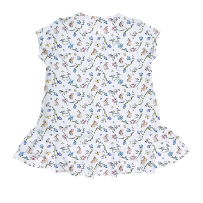 Сукня  з коротким рукавом і оборкою з бавовни Supima DR002 Blossom Blue