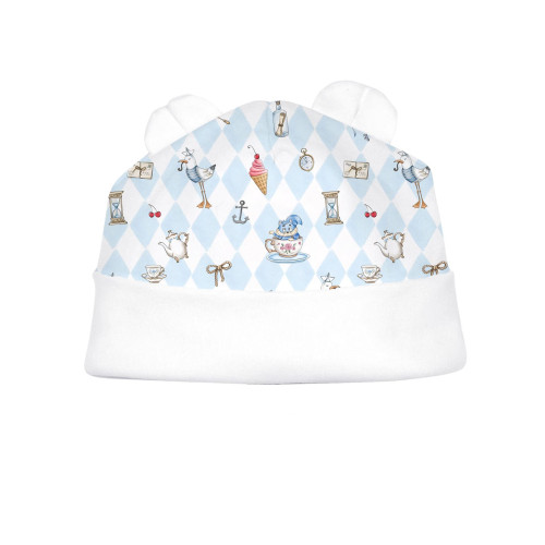 Шапочка з вушками H002 Diamond Blue