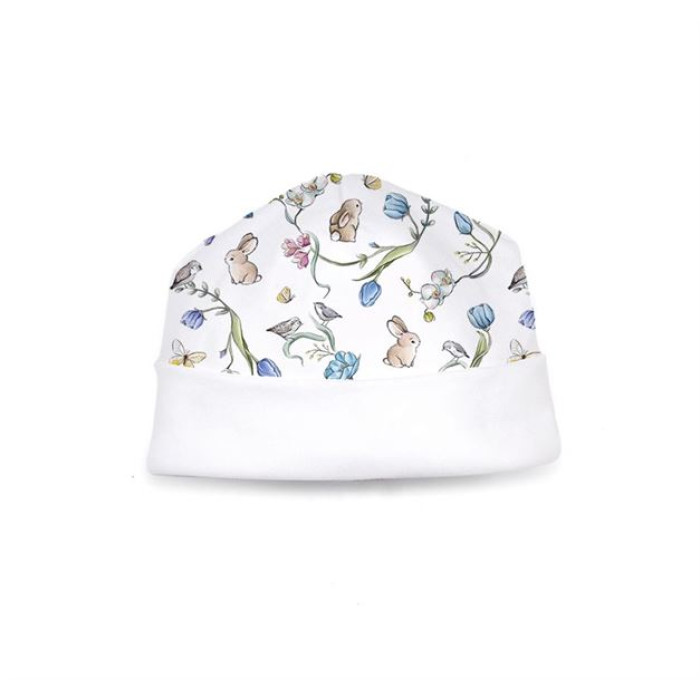 Дитяча шапочка з відворотом H004  Blossom Blue