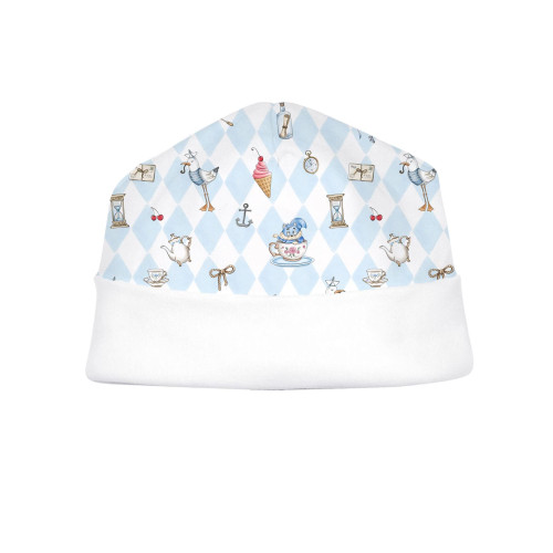 Дитяча шапочка з відворотом H004  Diamond Blue