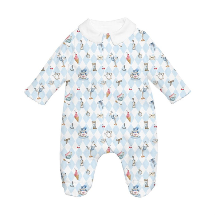 Сліп з комірцем із 100% бавовни Pima — модель K063 Diamond Blue