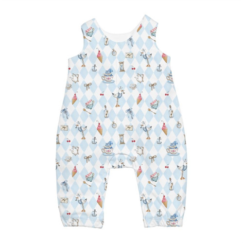Длинный песочник с рукавами из хлопка Supima R009 Diamond Blue