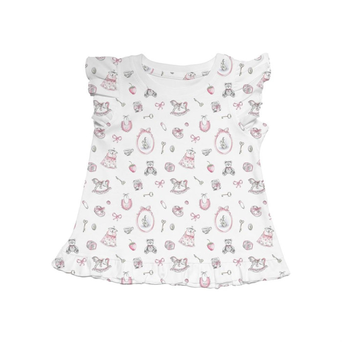 Футболка без рукавов с рюшами для девочек TSH003