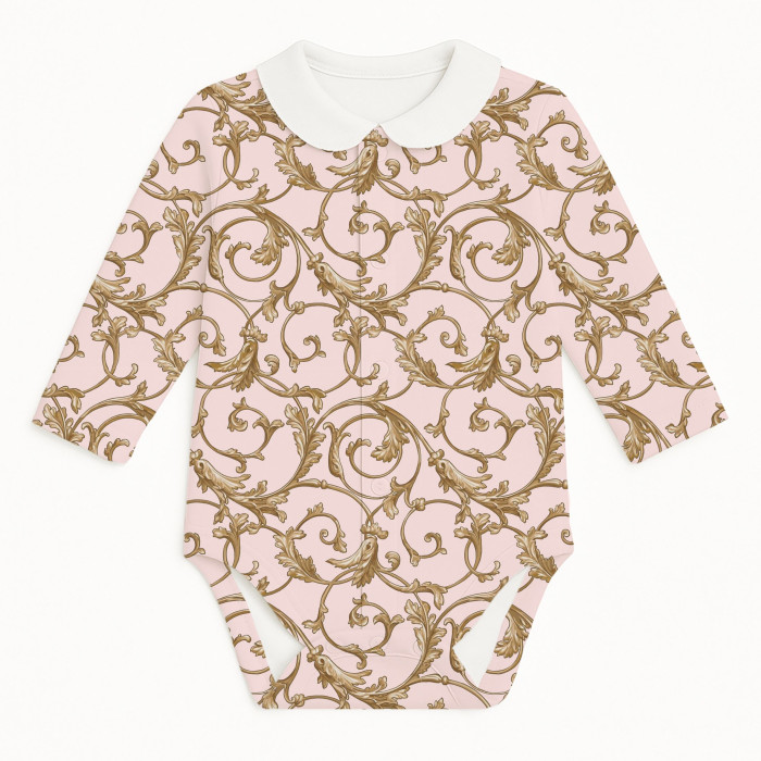 Боді Передня застібка з довгим рукавом i комiрцем для немовлят BLS005CL  Allure Pink