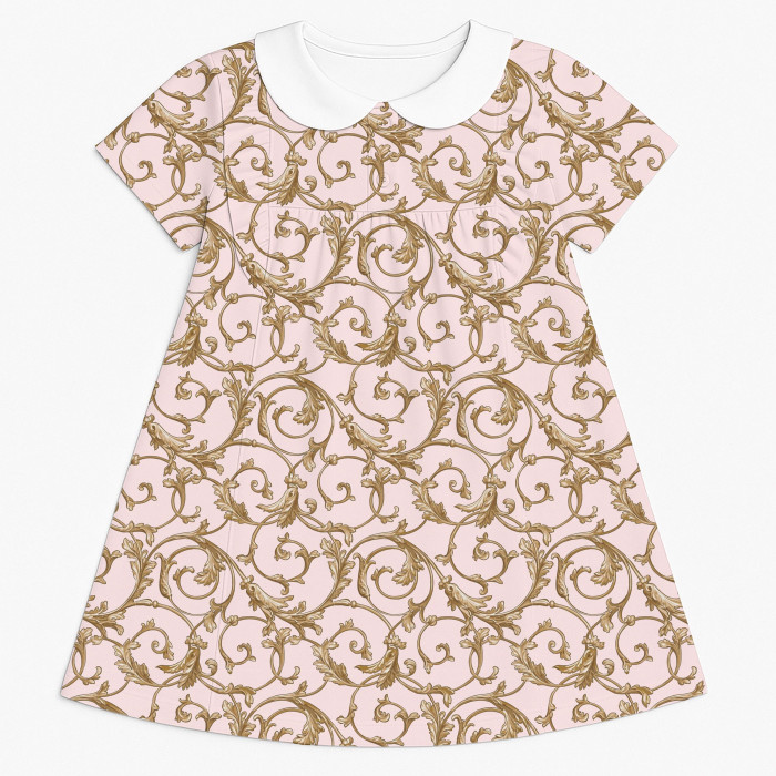 Сукня  з коротким рукавом і оборкою i комірцем з бавовни Supima DR018CL Allure Pink