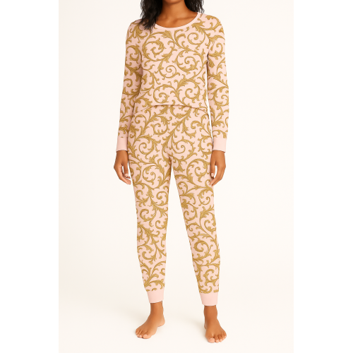 Взрослая пижама с Длинным рукавом из хлопка Supima PW100  Allure Pink