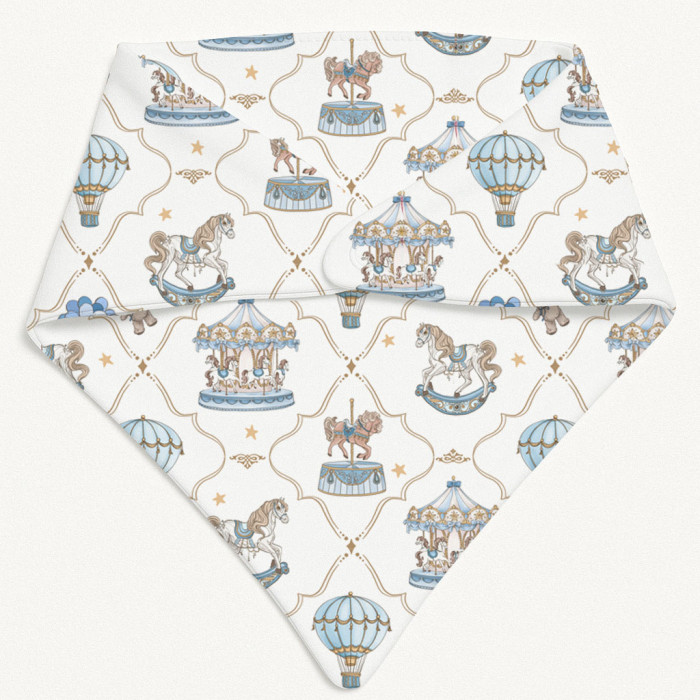 Слюнявчик-бандана трикутної форми для немовлят Bib001 Coquette blue