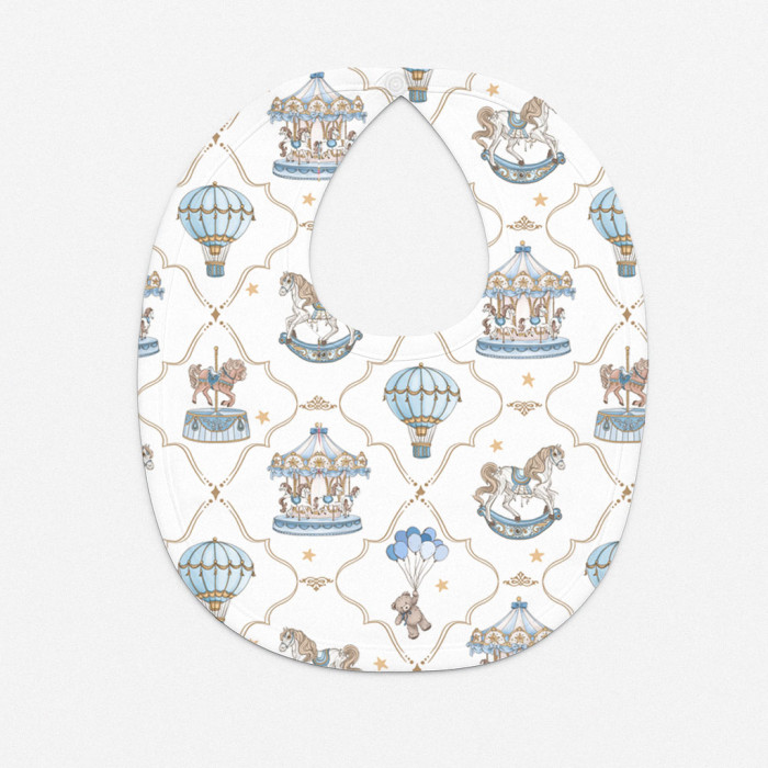 Слюнявчик з піко-обробкою BIB005 Coquette blue