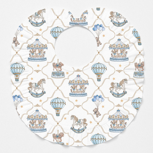 Слюнявчик з обробкою рюшкой BIB006 Coquette blue