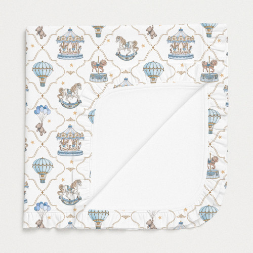 Двошарова дитяча ковдра з рюшей BL002 Coquette blue
