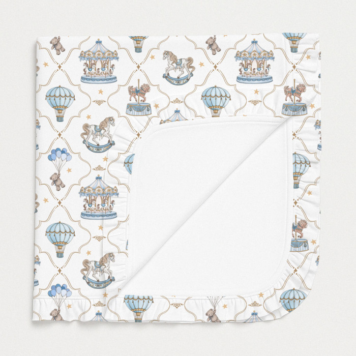 Двошарова дитяча ковдра з рюшей BL002 Coquette blue