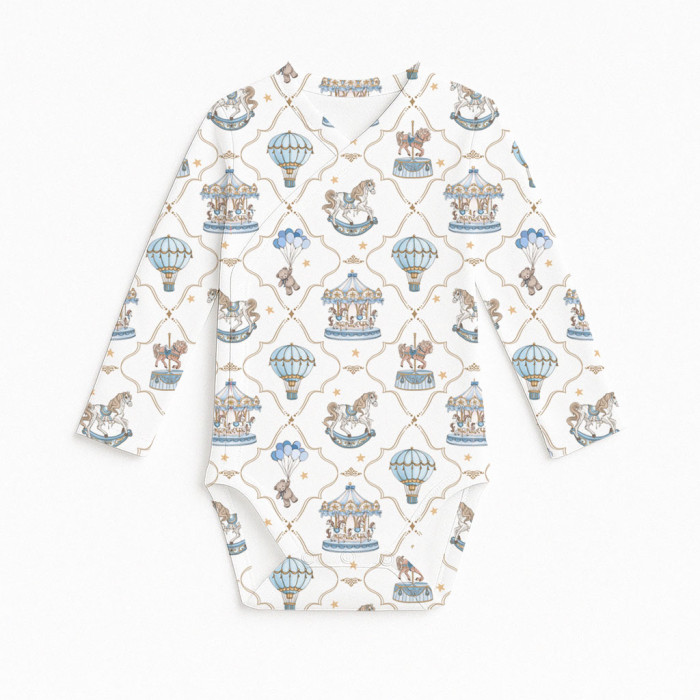 Боді Kimono з довгим рукавом для немовлят BLS004 Coquette blue