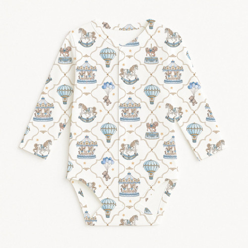 Боди Передняя застежка с длинным рукавом для малышей BLS005 Coquette blue