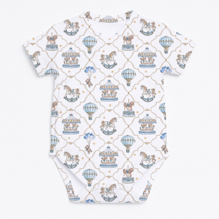Боді Kimono з кортким рукавом для немовлят BSHL004 Coquette blue