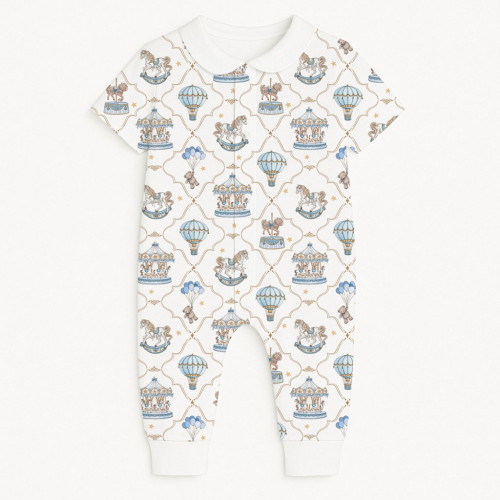 Ромпер с коротким рукавом и воротником K061CL Coquette blue