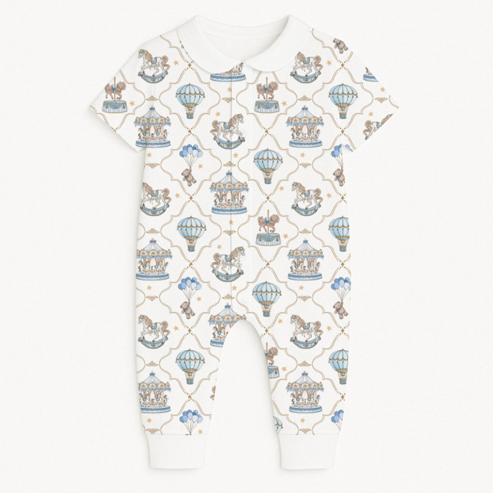 Ромпер з коротким рукавом i комірцем K061CL Coquette blue