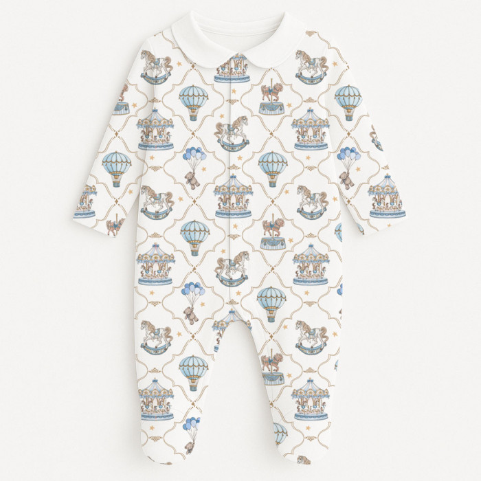 Сліп з комірцем із 100% бавовни Pima — модель K063 Coquette blue