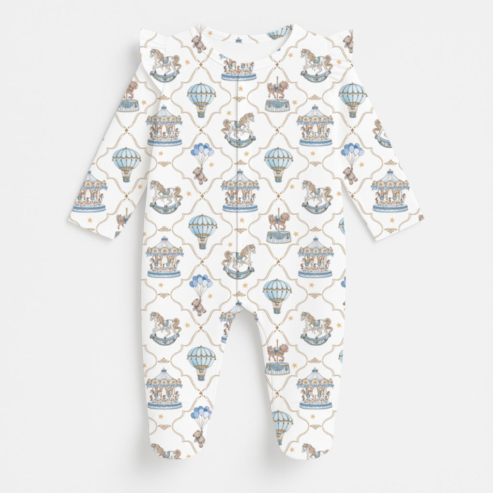 Сліп з рюшами для дівчинки із 100% бавовни Pima K065 Coquette blue