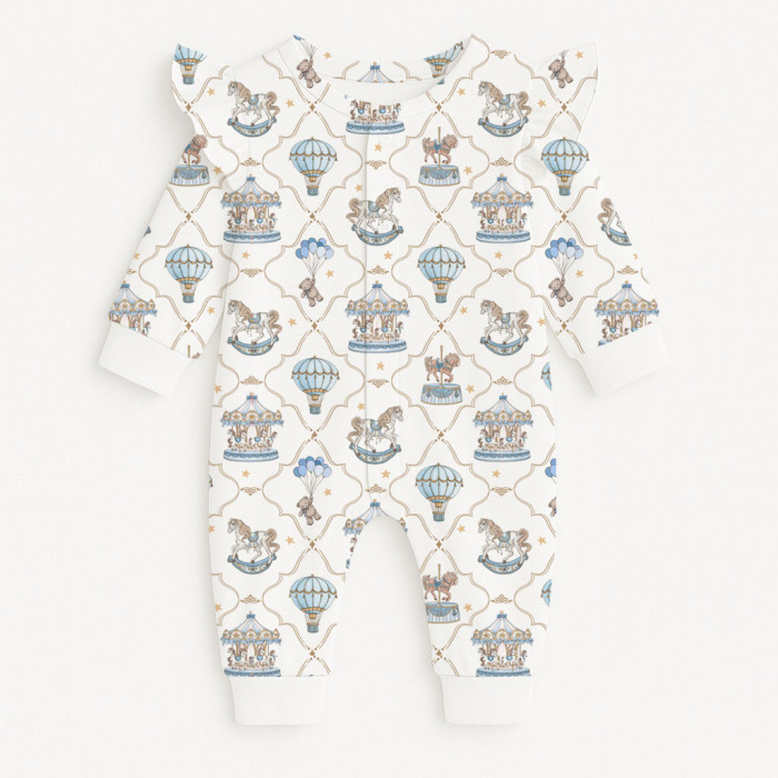 Ромпер з довгим рукавом i рюшками K070 Coquette blue