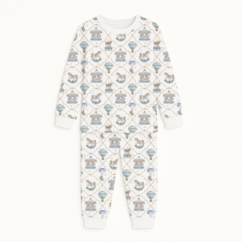 Дитяча піжама з довгим рукавом з 100% pima котона PJ001 Coquette blue