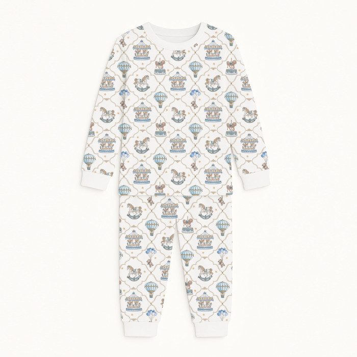 Дитяча піжама з довгим рукавом з 100% pima котона PJ001 Coquette blue