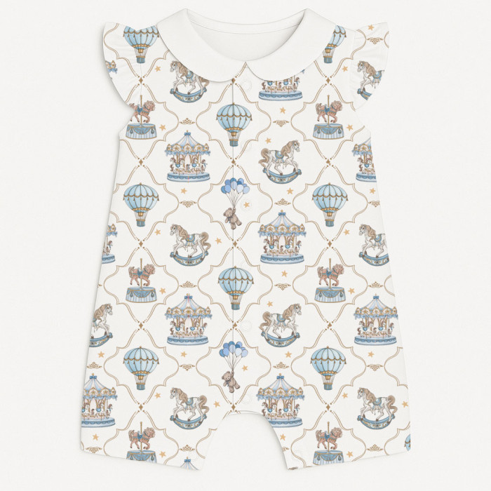 Пісочник із бавовни Supima з крильцями i з комірцем R007CL Coquette blue