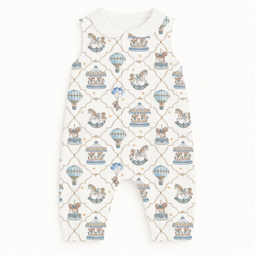 Длинный песочник с рукавами и воротником Supima R009CL Coquette blue