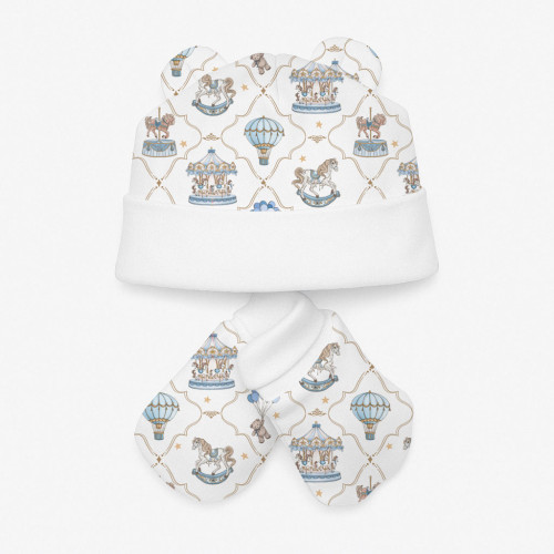 Комплект: шапочка та царапки Set010 Coquette blue