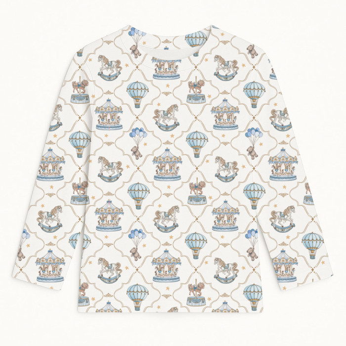 Футболка з довгим рукавом для хлопчиків та дівчаток TSH002 Coquette blue