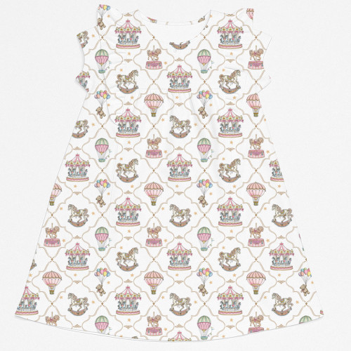 Сукня  з коротким рукавом і оборкою з бавовни Supima DR018 Coquette colorful