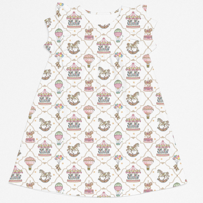 Сукня  з коротким рукавом і оборкою з бавовни Supima DR018 Coquette colorful